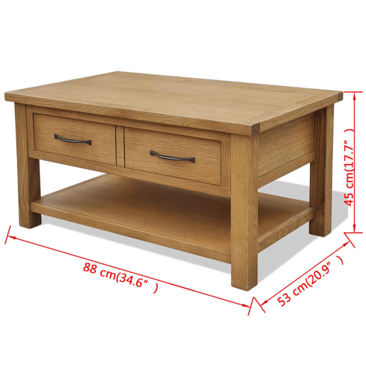 Mesa de Centro, Mesa baixa, 88x53x45 cm madeira carvalho maciça Mesa de Centro, Mesa baixa, 88x53x45 cm madeira carvalho maciça