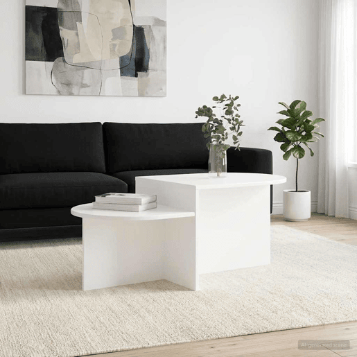 Mesa de Centro, Mesa baixa, Branco 100 x 50 x 40 cm Derivados de Madeira Mesa de Centro, Mesa baixa, Branco 100 x 50 x 40 cm Derivados de Madeira