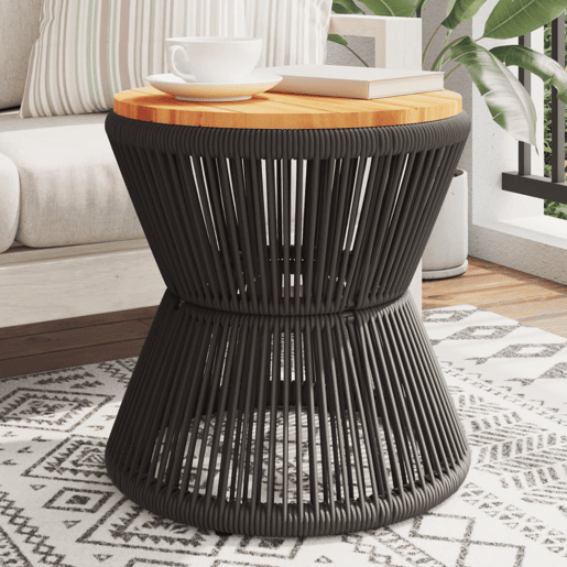 Mesa de Centro, Mesa baixa, com base de arame Ø 45x44 cm acácia maciça Mesa de Centro, Mesa baixa, com base de arame Ø 45x44 cm acácia maciça