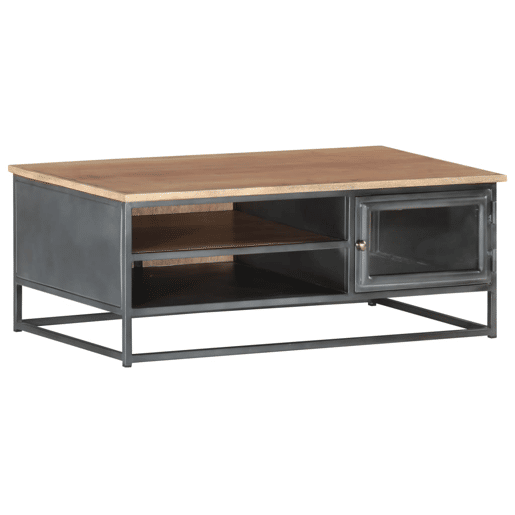 Mesa de Centro, Mesa baixa, 90x50x35 cm madeira de acácia maciça cinzento Mesa de Centro, Mesa baixa, 90x50x35 cm madeira de acácia maciça cinzento