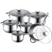 Batería de Cocina Klack de Acero Inoxidable con Tapas Batería de Cocina Klack de Acero Inoxidable con Tapas Gris