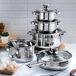 Batería de Cocina Klack de Acero Inoxidable con Tapas Batería de Cocina Klack de Acero Inoxidable con Tapas Gris