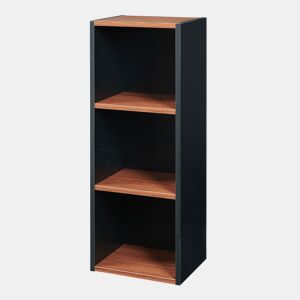 Estante Trond 3 compartimentos abertos 80x30x23 cm PretoEfeito nogueira en.casa