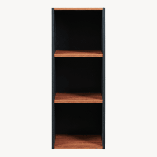 Estante Trond 3 compartimentos abertos 80x30x23 cm PretoEfeito nogueira en.casa