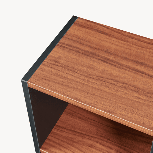 Estante Trond 3 compartimentos abertos 80x30x23 cm PretoEfeito nogueira en.casa