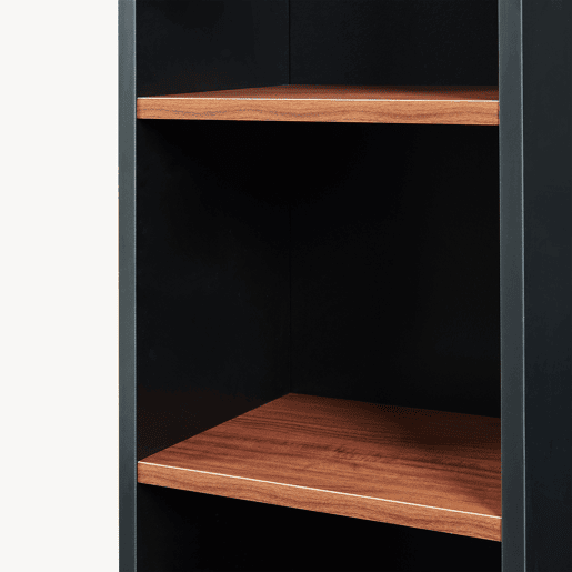 Estante Trond 3 compartimentos abertos 80x30x23 cm PretoEfeito nogueira en.casa