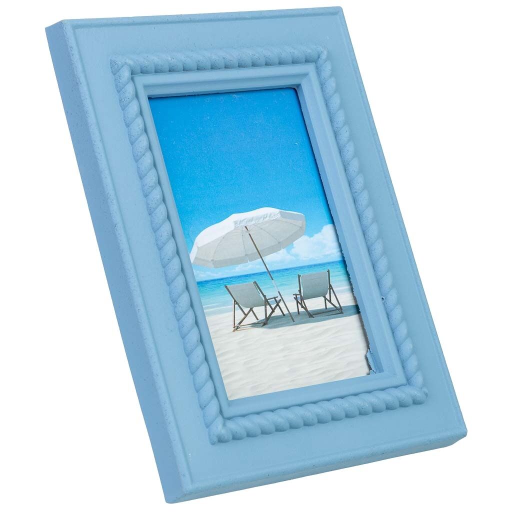 Marco de fotos de madera 12x15 azul 17x2x22 cm