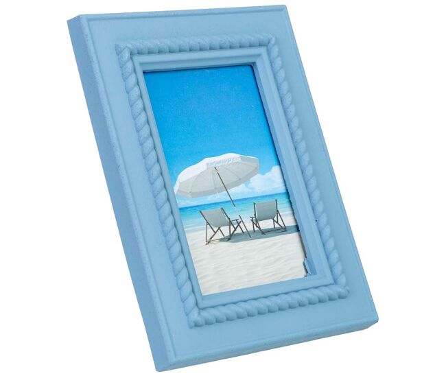 Marco de fotos de madera 12x15 azul 17x2x22 cm