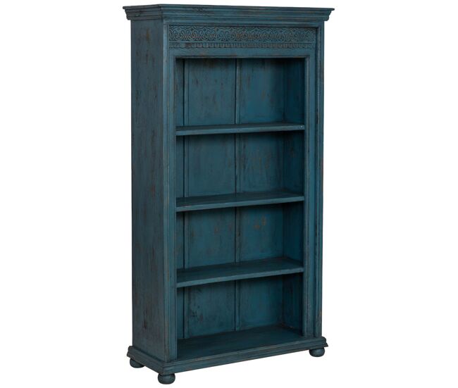 Estantería librería de madera azul 100x40x180h cm