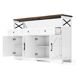Aparador Rústico de Madera con 4 Puertas X y 3 Cajones Aparador Rústico de Madera con 4 Puertas X y 3 Cajones Blanco