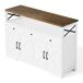 Aparador Rústico de Madera con 4 Puertas X y 3 Cajones Aparador Rústico de Madera con 4 Puertas X y 3 Cajones Blanco