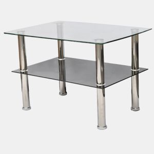 Mesa de Centro, Mesa baixa, em vidro, 2 camadas