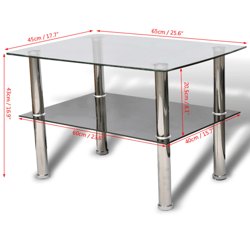 Mesa de Centro, Mesa baixa, em vidro, 2 camadas Mesa de Centro, Mesa baixa, em vidro, 2 camadas