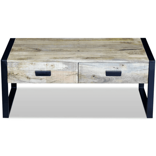 Mesa de Centro, Mesa baixa, 2 gavetas madeira de manga sólida 100x60x40 cm Mesa de Centro, Mesa baixa, 2 gavetas madeira de manga sólida 100x60x40 cm