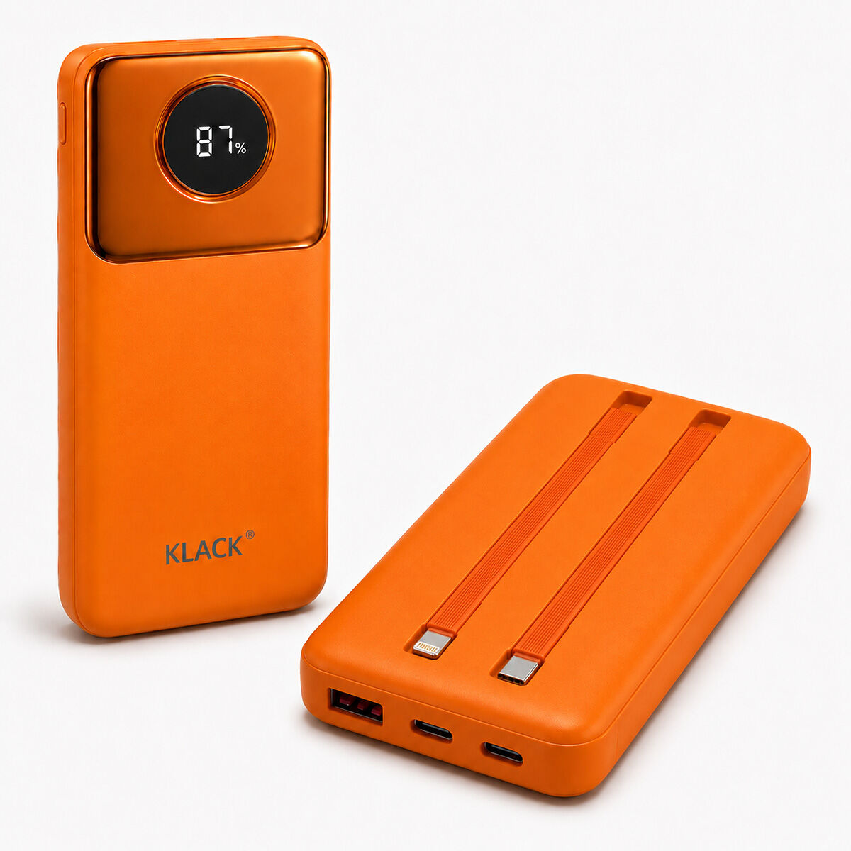 Power Bank Klack con Cables USB-C y Lightning