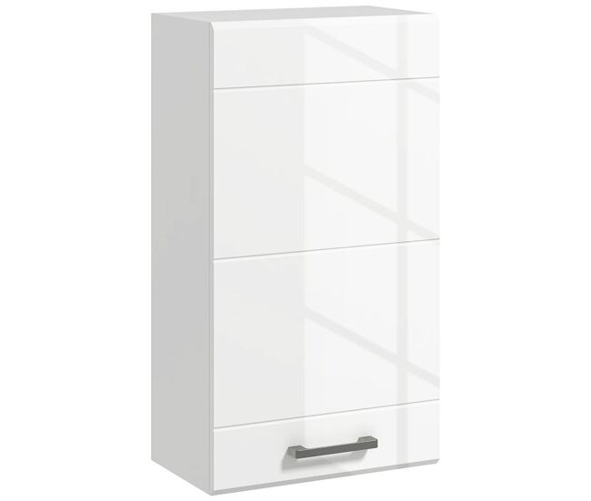 Kleankin armario de baño de pared, mueble de baño colgar con estante ajustable, para cocina, lavadero, dormitorio, blanco brillo