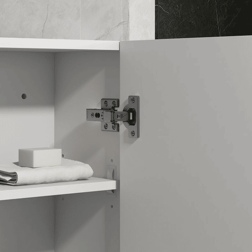 kleankin Armário de Casa de Banho de Parede, Móvel Suspenso com Prateleira Ajustável, para Cozinha, Lavandaria, Quarto, Branco Brilhante