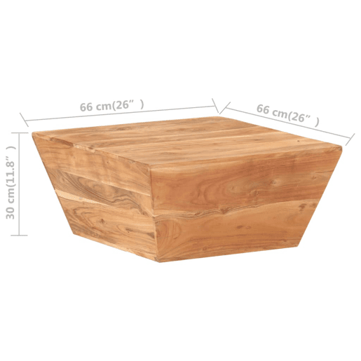 Mesa de Centro, Mesa baixa, em forma de V 66x66x30 cm acácia maciça Mesa de Centro, Mesa baixa, em forma de V 66x66x30 cm acácia maciça