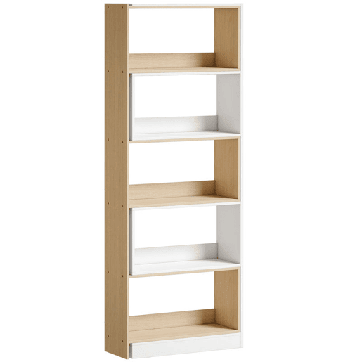 HOMCOM Estante Expansível 5 Níveis Estante para Livros Giratória 350° Largura Ajustável Convertível em L Reta ou Compacta para Sala Quarto Escritório 111,5x23,8x163,7 cm Madeira e Branco HOMCOM Estante Expansível 5 Níveis Estante para Livros Giratória 350° Largura Ajustável Convertível em L Reta ou Compacta para Sala Quarto Escritório 111,5x23,8x163,7 cm Madeira e Branco