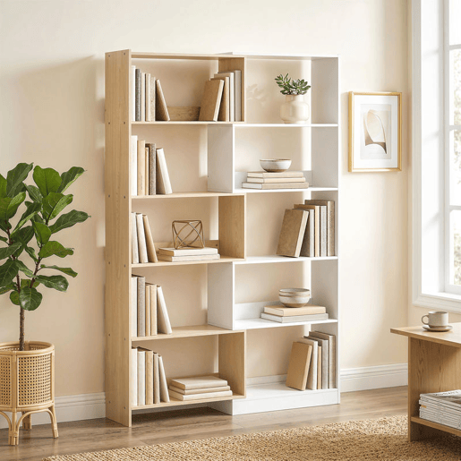 HOMCOM Estante Expansível 5 Níveis Estante para Livros Giratória 350° Largura Ajustável Convertível em L Reta ou Compacta para Sala Quarto Escritório 111,5x23,8x163,7 cm Madeira e Branco HOMCOM Estante Expansível 5 Níveis Estante para Livros Giratória 350° Largura Ajustável Convertível em L Reta ou Compacta para Sala Quarto Escritório 111,5x23,8x163,7 cm Madeira e Branco