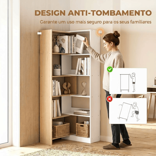 HOMCOM Estante Expansível 5 Níveis Estante para Livros Giratória 350° Largura Ajustável Convertível em L Reta ou Compacta para Sala Quarto Escritório 111,5x23,8x163,7 cm Madeira e Branco HOMCOM Estante Expansível 5 Níveis Estante para Livros Giratória 350° Largura Ajustável Convertível em L Reta ou Compacta para Sala Quarto Escritório 111,5x23,8x163,7 cm Madeira e Branco