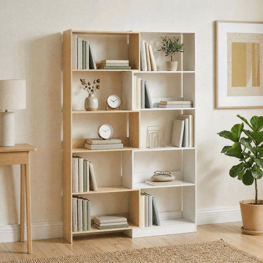 HOMCOM Estante Expansível 5 Níveis Estante para Livros Giratória 350° Largura Ajustável Convertível em L Reta ou Compacta para Sala Quarto Escritório 111,5x23,8x163,7 cm Madeira e Branco HOMCOM Estante Expansível 5 Níveis Estante para Livros Giratória 350° Largura Ajustável Convertível em L Reta ou Compacta para Sala Quarto Escritório 111,5x23,8x163,7 cm Madeira e Branco