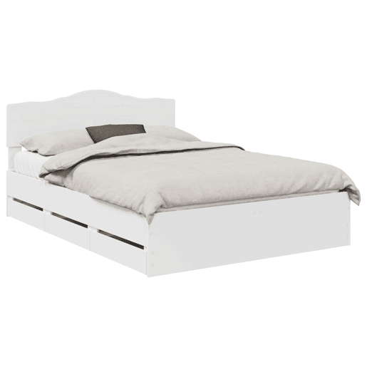Estrutura De Cama De Casal Moderno - Branco 160 x 200 cm Madeira de Engenharia