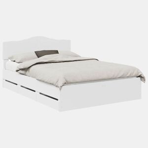 Estrutura De Cama De Casal Moderno - Branco 160 x 200 cm Madeira de Engenharia