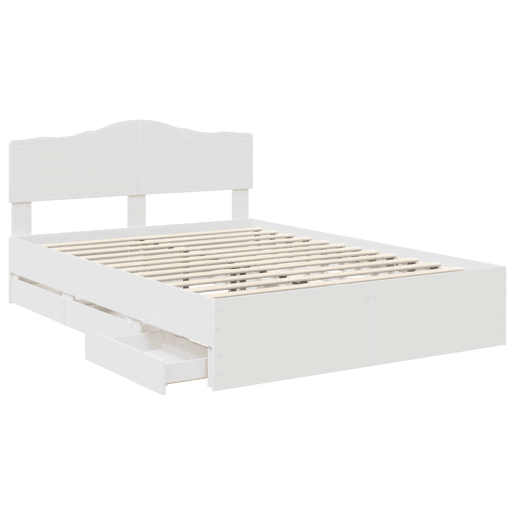 Estrutura De Cama De Casal Moderno - Branco 160 x 200 cm Madeira de Engenharia