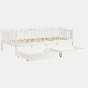 Cômoda 93x67x20cm - 2 gavetas, arrumação debaixo da cama, MDF, rodízios - Branco