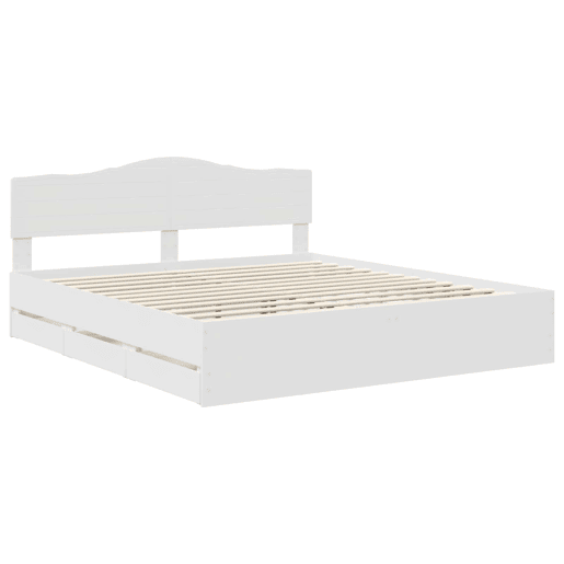 Estrutura De Cama De Casal Moderno - Branco 180 x 200 cm Madeira de Engenharia