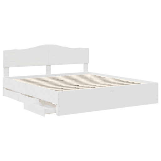 Estrutura De Cama De Casal Moderno - Branco 180 x 200 cm Madeira de Engenharia