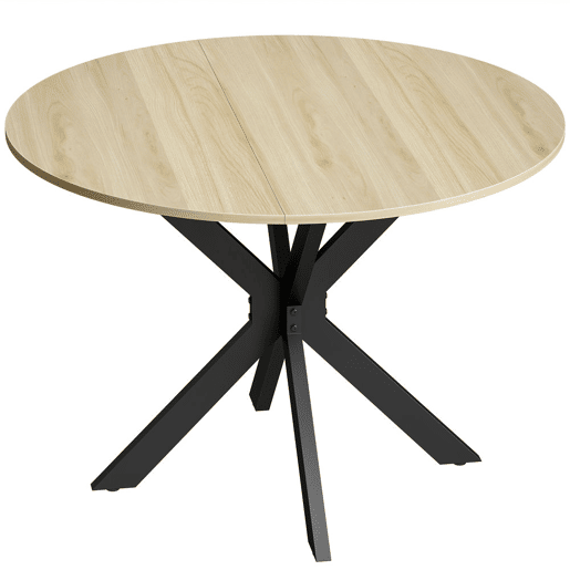 HOMCOM Mesa Dobrável de Refeição Mesa Redonda de Cozinha para 2-6 Pessoas com Aba Rebatível Estrutura de Aço em X Duplo para Sala Espaços Pequenos Ø110x76 cm Madeira e Preto HOMCOM Mesa Dobrável de Refeição Mesa Redonda de Cozinha para 2-6 Pessoas com Aba Rebatível Estrutura de Aço em X Duplo para Sala Espaços Pequenos Ø110x76 cm Madeira e Preto