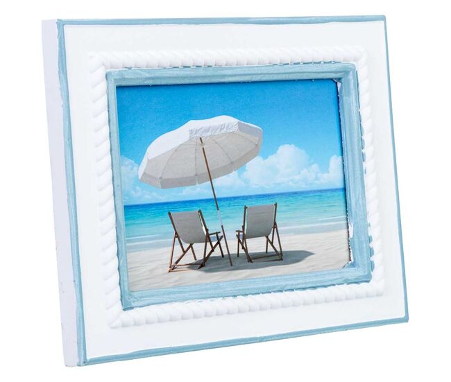 Porta fotos de madera 12x19 azul 19x2x24h cm