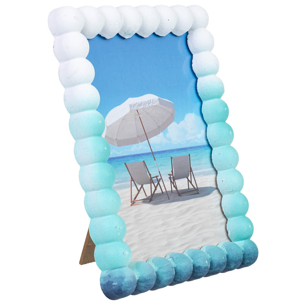Porta fotos de madera 11x14 azul 16x2x21h cm