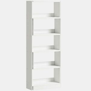 HOMCOM Estante Expansível 5 Níveis Estante para Livros Giratória 350° Largura Ajustável Convertível em L Reta ou Compacta para Sala Quarto Escritório 111,5x23,8x163,7 cm Branco