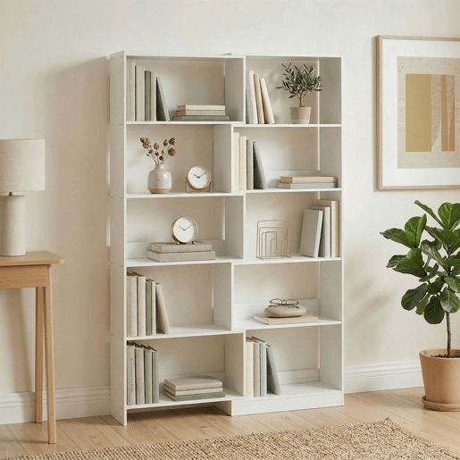 HOMCOM Estante Expansível 5 Níveis Estante para Livros Giratória 350° Largura Ajustável Convertível em L Reta ou Compacta para Sala Quarto Escritório 111,5x23,8x163,7 cm Branco HOMCOM Estante Expansível 5 Níveis Estante para Livros Giratória 350° Largura Ajustável Convertível em L Reta ou Compacta para Sala Quarto Escritório 111,5x23,8x163,7 cm Branco
