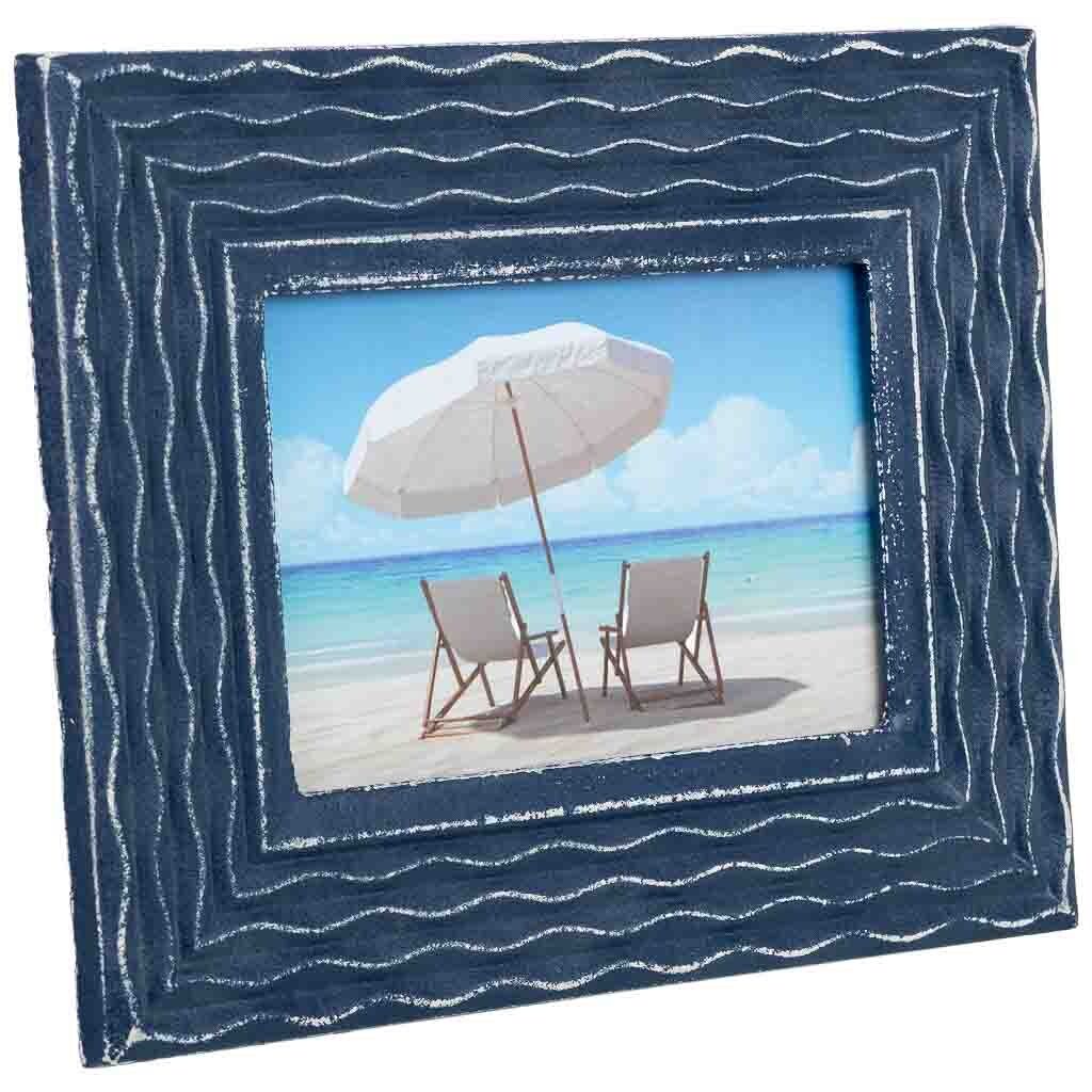 Marco de fotos de madera 18x15 azul 23x2x18 cm