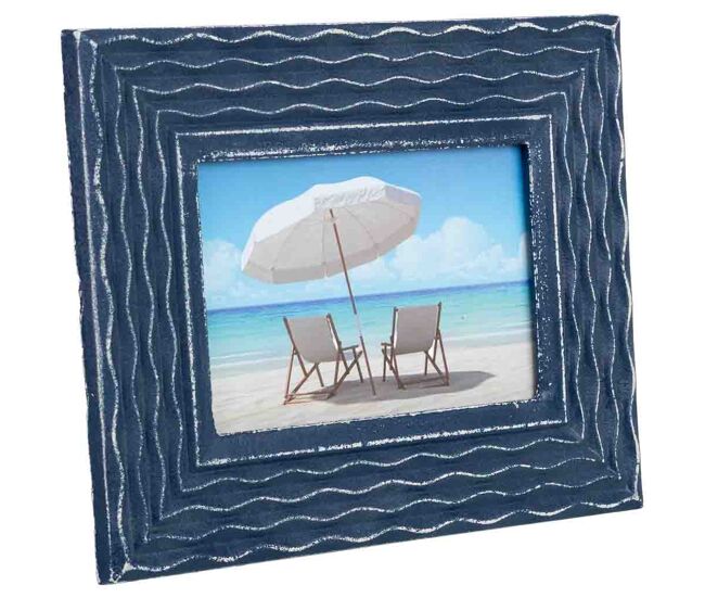 Marco de fotos de madera 18x15 azul 23x2x18 cm