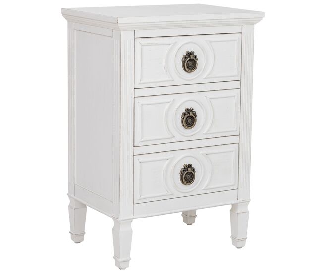 Mesita de noche de madera blanca 46x32.5x67h cm