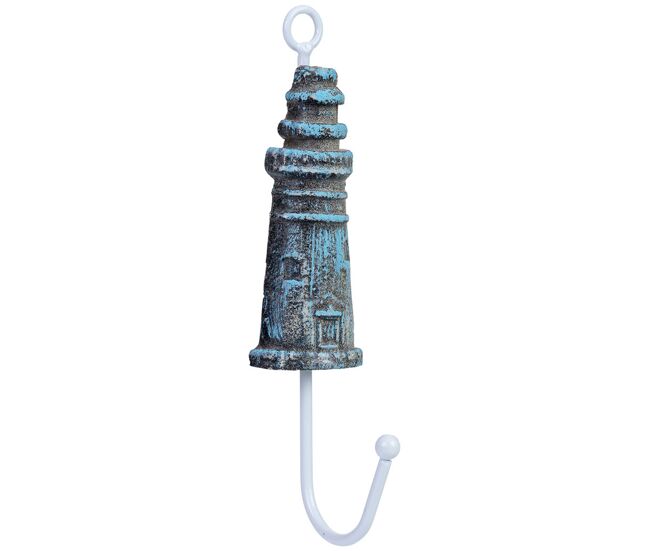 Percha de pared de madera azul 4x4x16h cm