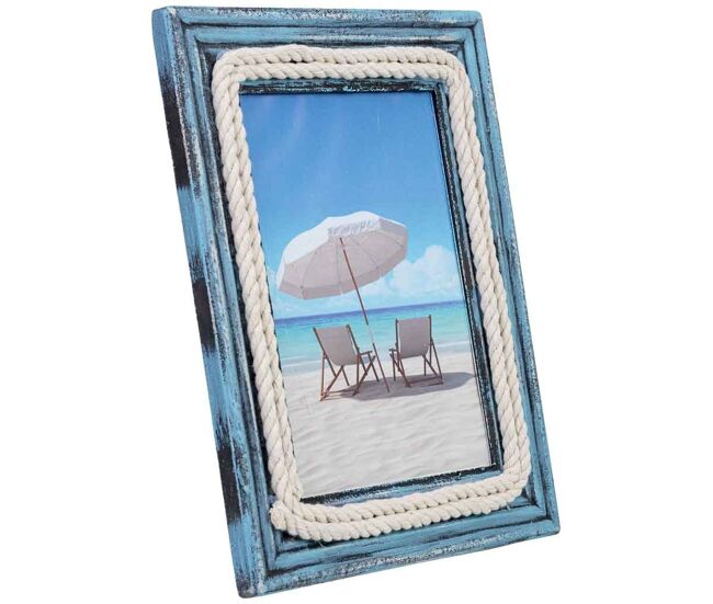 Marco de fotos de madera 15x18 azul 21x2x26 cm
