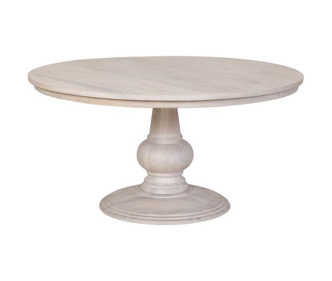 Mesa de comedor de madera blanca 150x150x76h cm