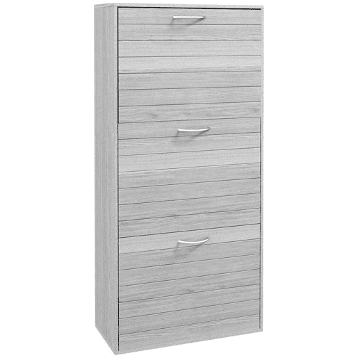 HOMCOM Sapateiro Estreito com 3 Portas Basculantes, Sapateira de Entrada com Prateleiras Ajustáveis para 12 Pares de Sapatos, para Corredor, Espaços Pequenos, Cinzento HOMCOM Sapateiro Estreito com 3 Portas Basculantes, Sapateira de Entrada com Prateleiras Ajustáveis para 12 Pares de Sapatos, para Corredor, Espaços Pequenos, Cinzento