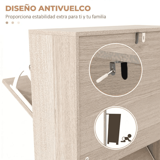 HOMCOM Sapateiro Estreito com 3 Portas Basculantes, Sapateira de Entrada com Prateleiras Ajustáveis para 12 Pares de Sapatos, para Corredor, Espaços Pequenos, Cinzento HOMCOM Sapateiro Estreito com 3 Portas Basculantes, Sapateira de Entrada com Prateleiras Ajustáveis para 12 Pares de Sapatos, para Corredor, Espaços Pequenos, Cinzento