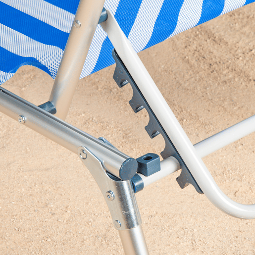 Pack 2 espreguiçadeiras de praia multiposições, estilo náutico, 186x49x30 cm, com almofada Pack 2 espreguiçadeiras de praia multiposições, estilo náutico, 186x49x30 cm, com almofada
