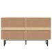 Aparador Naturaleza de Madera con 4 Puertas de Ratán Natural Aparador Naturaleza de Madera con 4 Puertas de Ratán Natural Madera