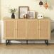 Aparador Naturaleza de Madera con 4 Puertas de Ratán Natural Aparador Naturaleza de Madera con 4 Puertas de Ratán Natural Madera