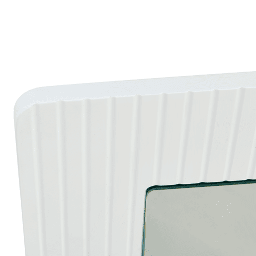 Espelho de parede quadrado 80x80 cm - moldura em madeira branca, design moderno e intemporal - branco Espelho de parede quadrado 80x80 cm - moldura em madeira branca, design moderno e intemporal - branco