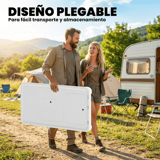 Outsunny Mesa de Campismo Dobrável com 2 Lavatórios Torneira Mangueira Prateleira Lateral Grelha Gaveta Cesta Régua Ranhuras Estação de Limpeza para Pesca 177,5x58x110u202Fcm Branco